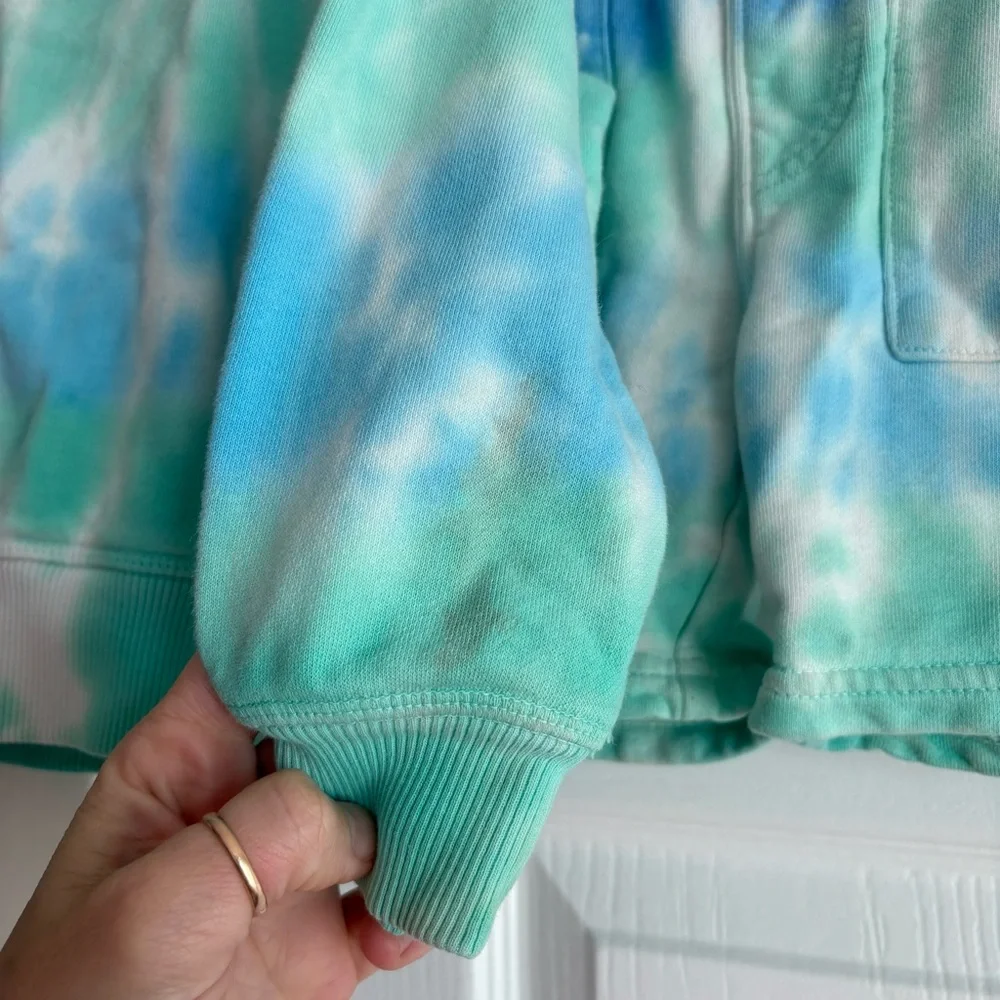 Mini Boden 3-4Y Blue & Green Tie-Dye Sweatshirt and Shorts Set